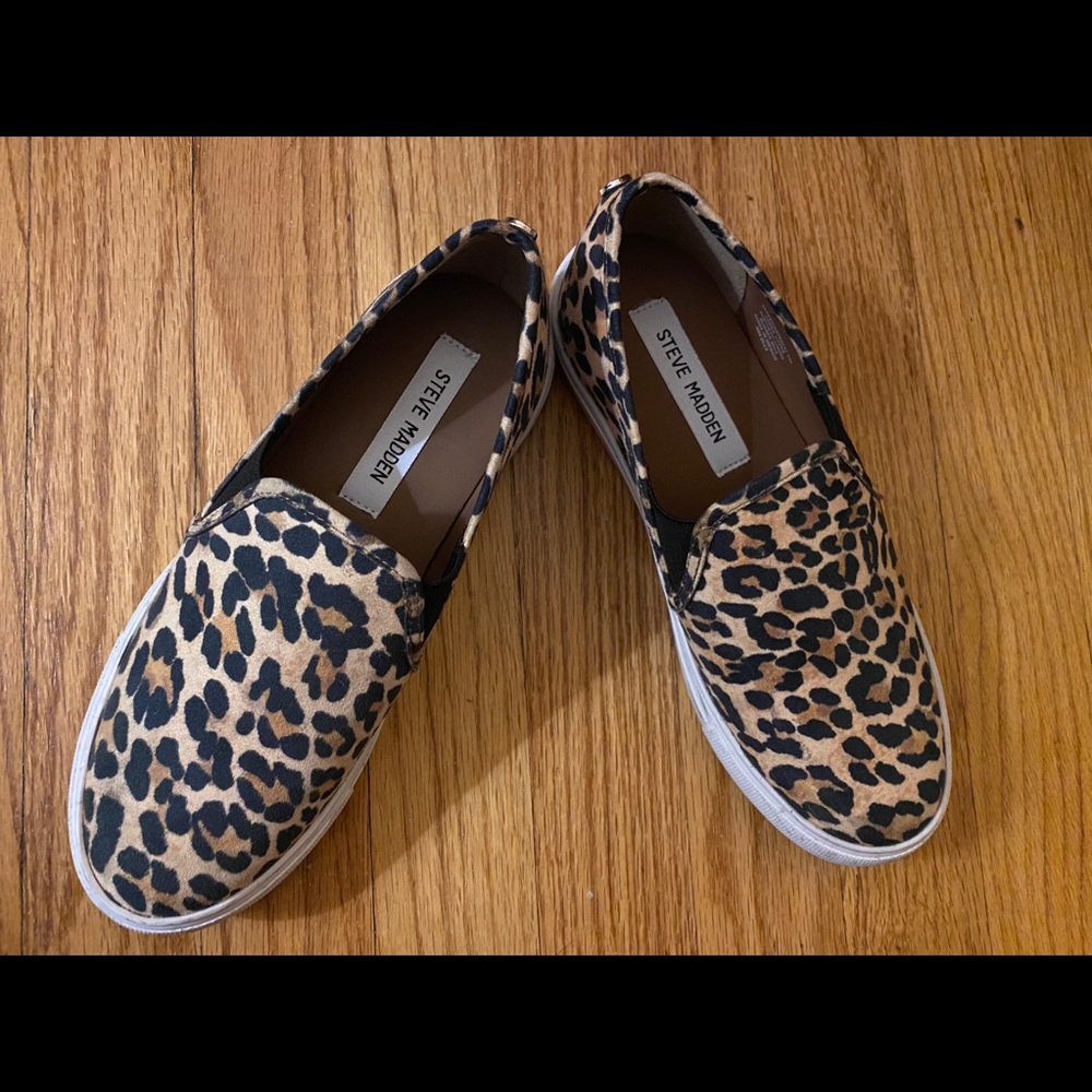 Leopard slip ons